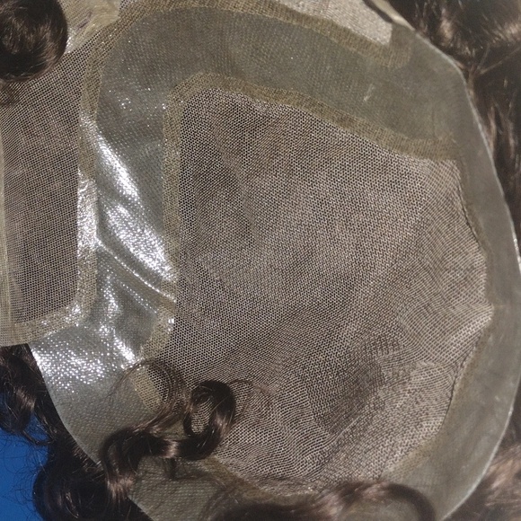 Curly Brown Hair Replacement For Men Volumizing Prosthesis, New in Box with Tape - Picture 8 of 8